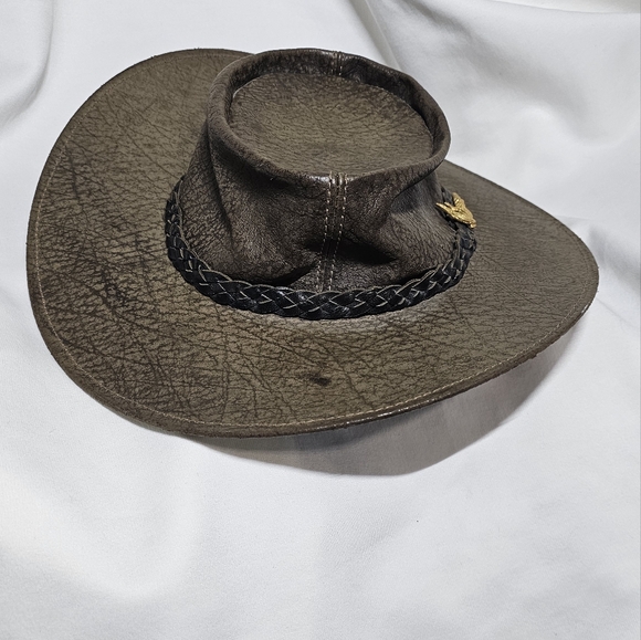 Genuine Kangaroo Leather Aussie  Outback Hat - Picture 2 of 9